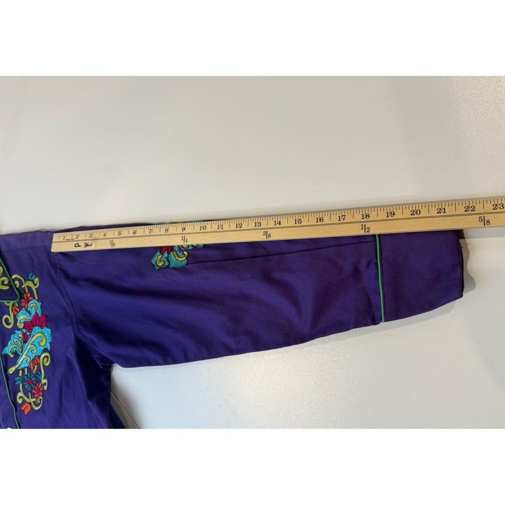 Rockmount Ranch Wear Western‎ Shirt Kids XL Purple Gypsy Soule Embroidered Snap - Picture 8 of 8